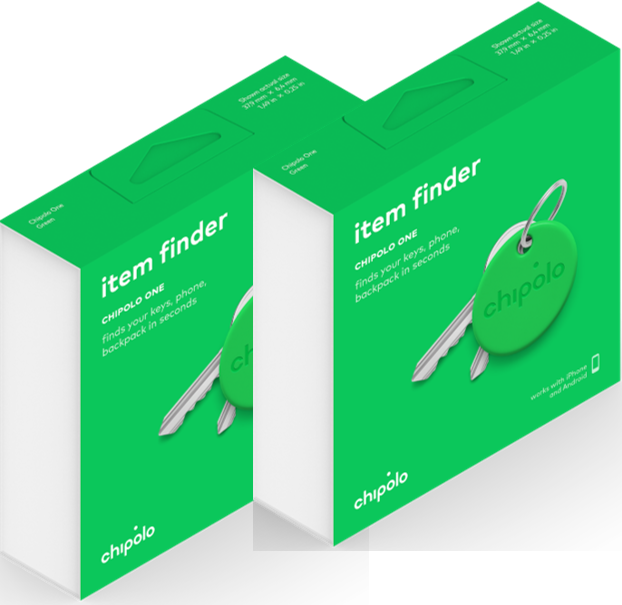 Chipolo Green (2 PACK Bundle) - Water Resistant Loud Smart Bluetooth Finder  - Smart Live Now 2021