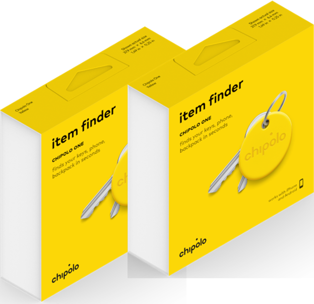Chipolo Yellow (2 PACK Bundle - Bluetooth Smart Key Finder With Replaceable Battery  - Smart Live Now 2021
