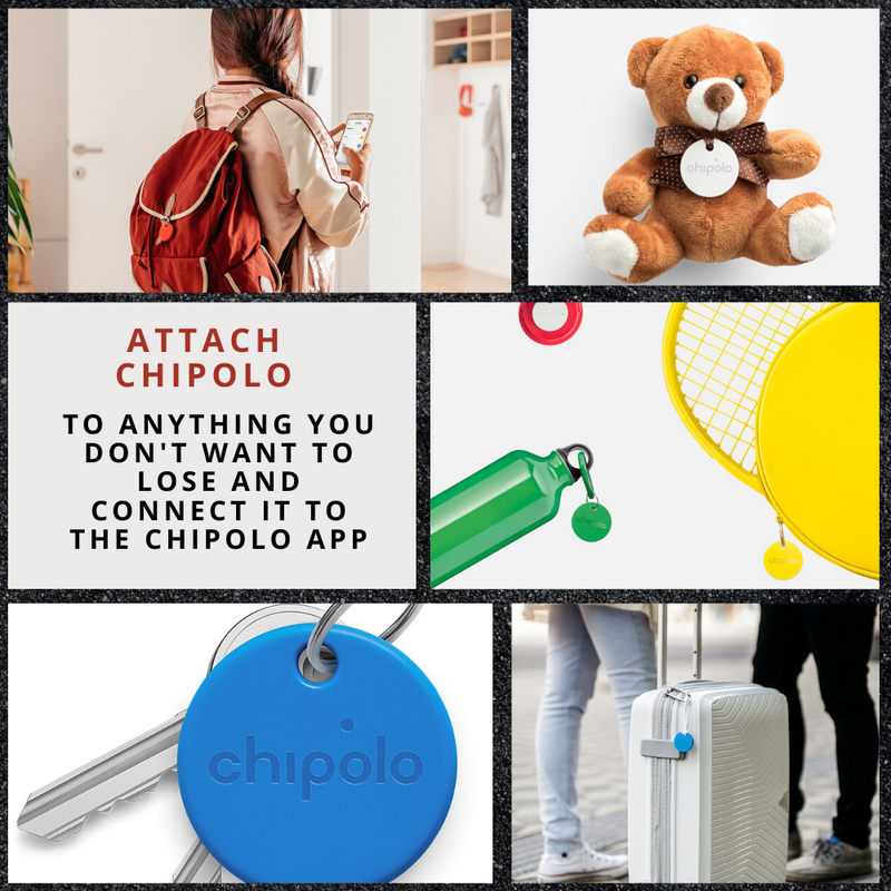 CHIPOLO Black (2 PACK Set) - Smart Keyring For Finding, Tracking Your Favorite Item  - Smart Live Now 2021