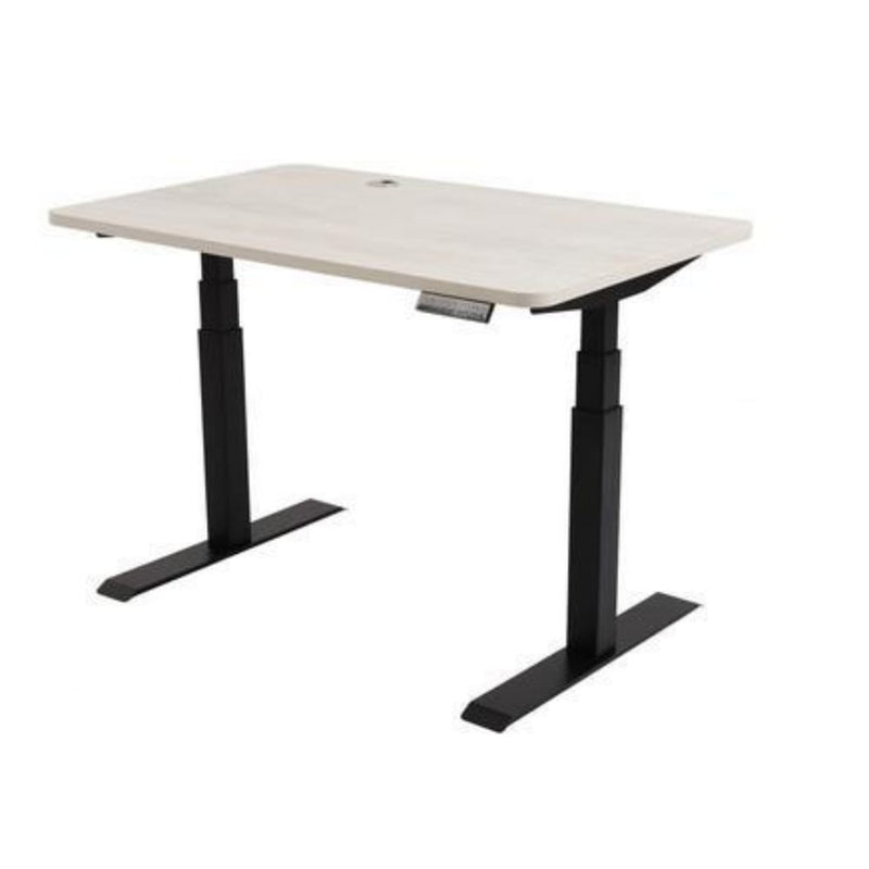 EFFYDESK Business Office Sit Stand Desk (Height Adjustable Electric Standing Desk) - Medium Medium 150x75x2.5cm / Black / Oak White - Smart Live Now 2021