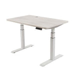 EFFYDESK Business Office Sit Stand Desk (Height Adjustable Electric Standing Desk) - Medium Medium 150x75x2.5cm / White / Oak White - Smart Live Now 2021