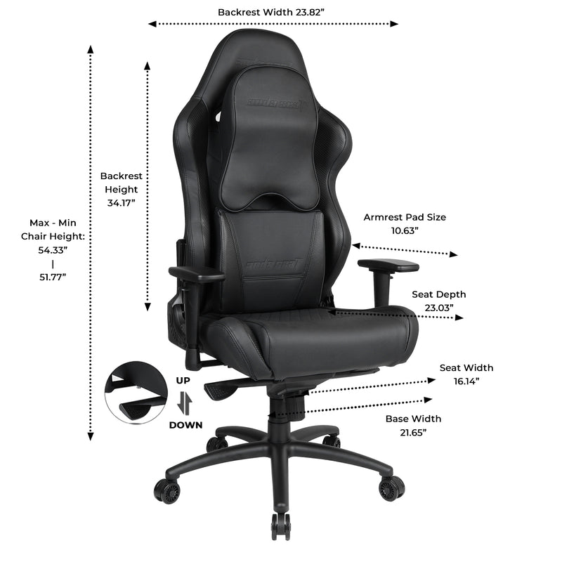 Anda Seat Dark Wizard Premium Black Gaming Chair  - Smart Live Now 2021