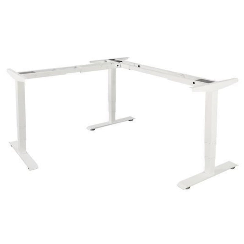 EFFYDESK Executive Office Sit Stand L-Desk (Height Adjustable Electric Standing Desk) Frame Only / No Table Top / White / N/A - Smart Live Now 2021
