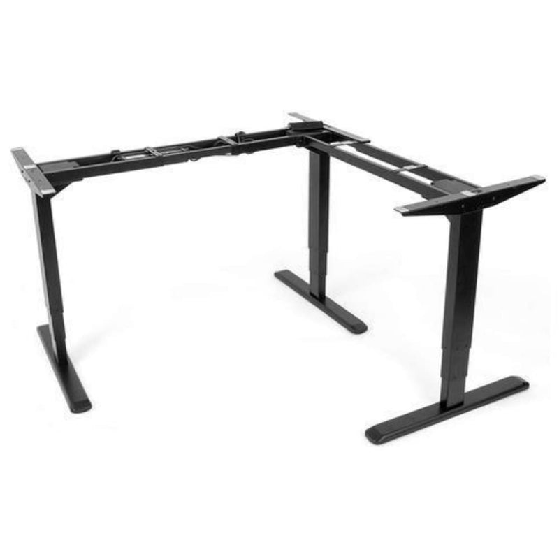 EFFYDESK Executive Office Sit Stand L-Desk (Height Adjustable Electric Standing Desk) Frame Only / No Table Top / Black / N/A - Smart Live Now 2021