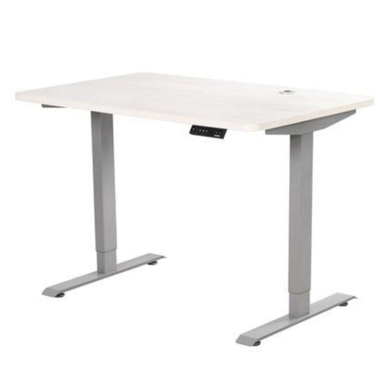 EFFYDESK Home Office Sit Stand Desk (Height Adjustable Electric Standing Desk) - Small Small 125x75x2.5 cm / Gray / Oak White - Smart Live Now 2021