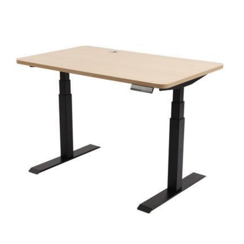 EFFYDESK Home Office Sit Stand Desk (Height Adjustable Electric Standing Desk) - Medium Medium 150x75x2.5cm / Black / Oak Wood - Smart Live Now 2021