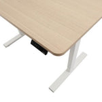 EFFYDESK Home Office Sit Stand Desk (Height Adjustable Electric Standing Desk) - Medium Medium 150x75x2.5cm / Gray / Oak Wood - Smart Live Now 2021