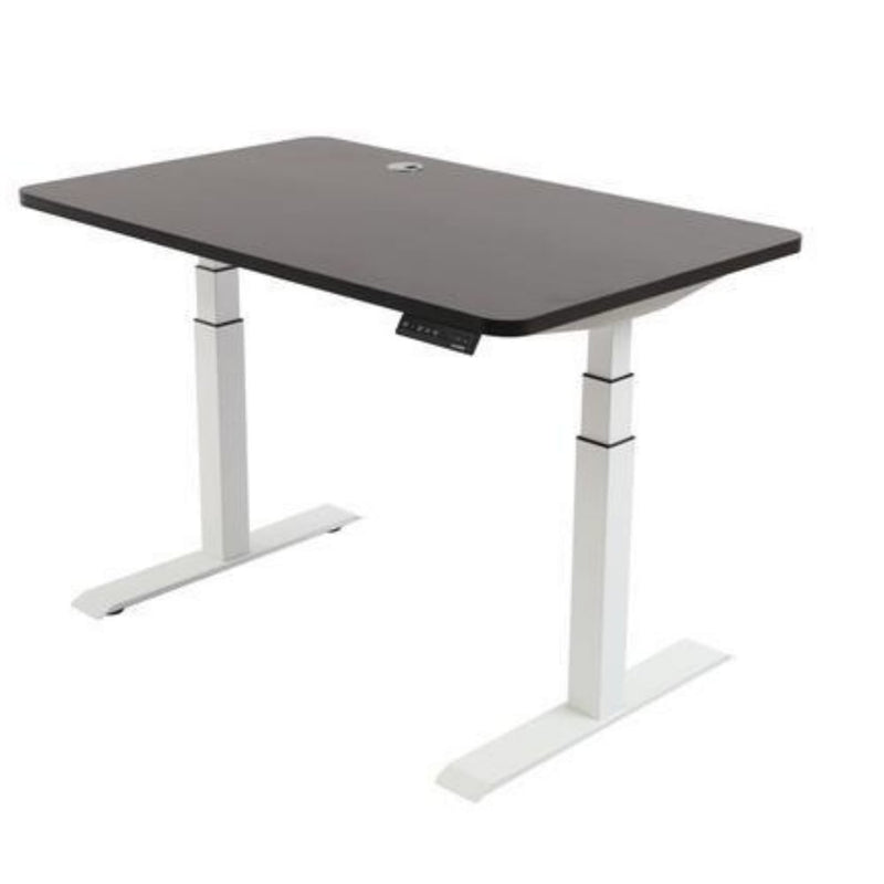 EFFYDESK Home Office Sit Stand Desk (Height Adjustable Electric Standing Desk) - Small Small 125x75x2.5 cm / White / Oak Black - Smart Live Now 2021