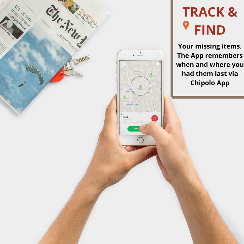 CHIPOLO Black (2 PACK Set) - Smart Keyring For Finding, Tracking Your Favorite Item  - Smart Live Now 2021