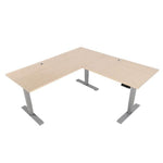 EFFYDESK Executive Office Sit Stand L-Desk (Height Adjustable Electric Standing Desk) Large 180x180x75x2.5cm / Gray / Oak Wood - Smart Live Now 2021